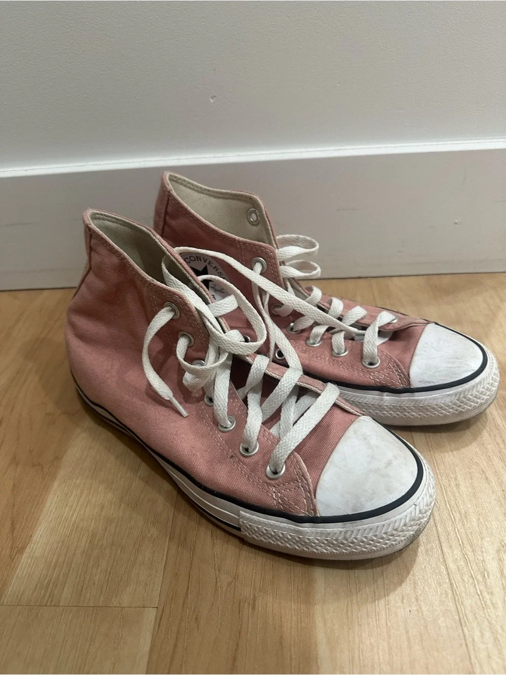 Converse High Top Canvas Sneakers - Dusty Rose and White